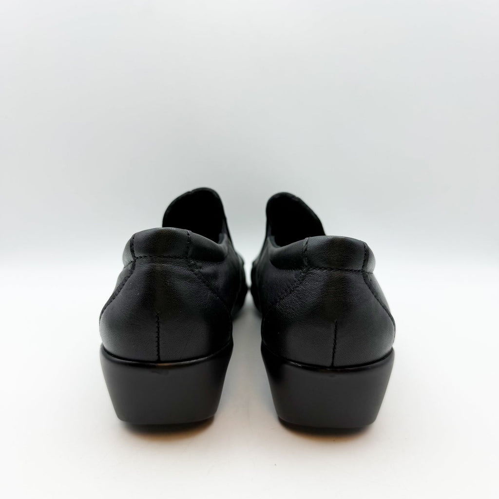 SAS Womens Dream Comfort Loafers Size 8 Black Leather Hand Laced Moccasin NIB