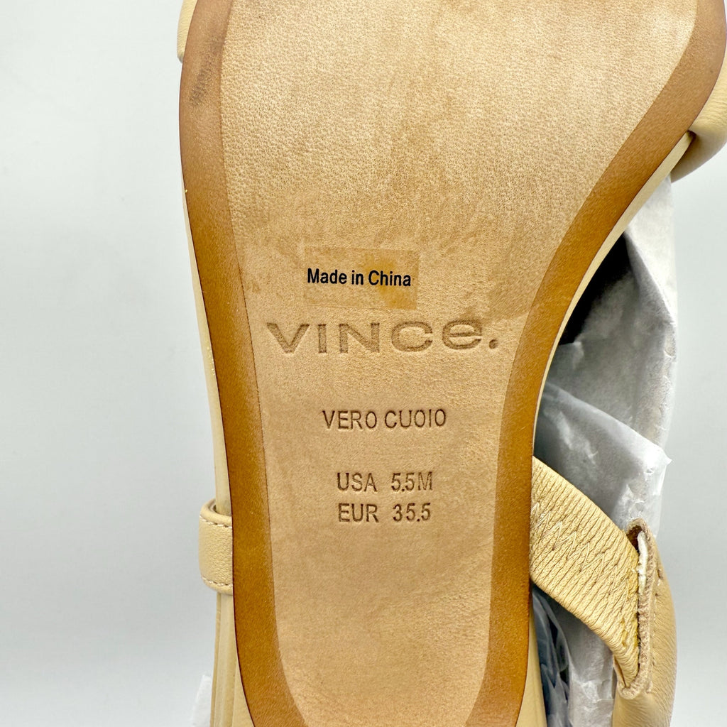 Vince Womens Coline Sandal Heel US 5.5M EU 35.5 Tan Nude Leather NIB