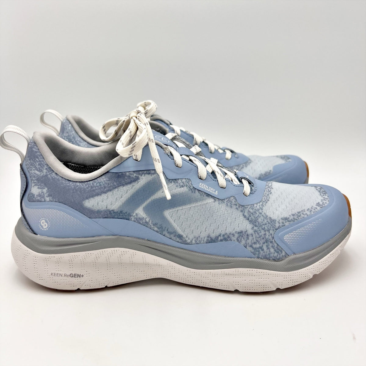 Keen Womens Leiki Hiking Shoes Size 9.5 Blue White Waterproof Sneakers NWOB