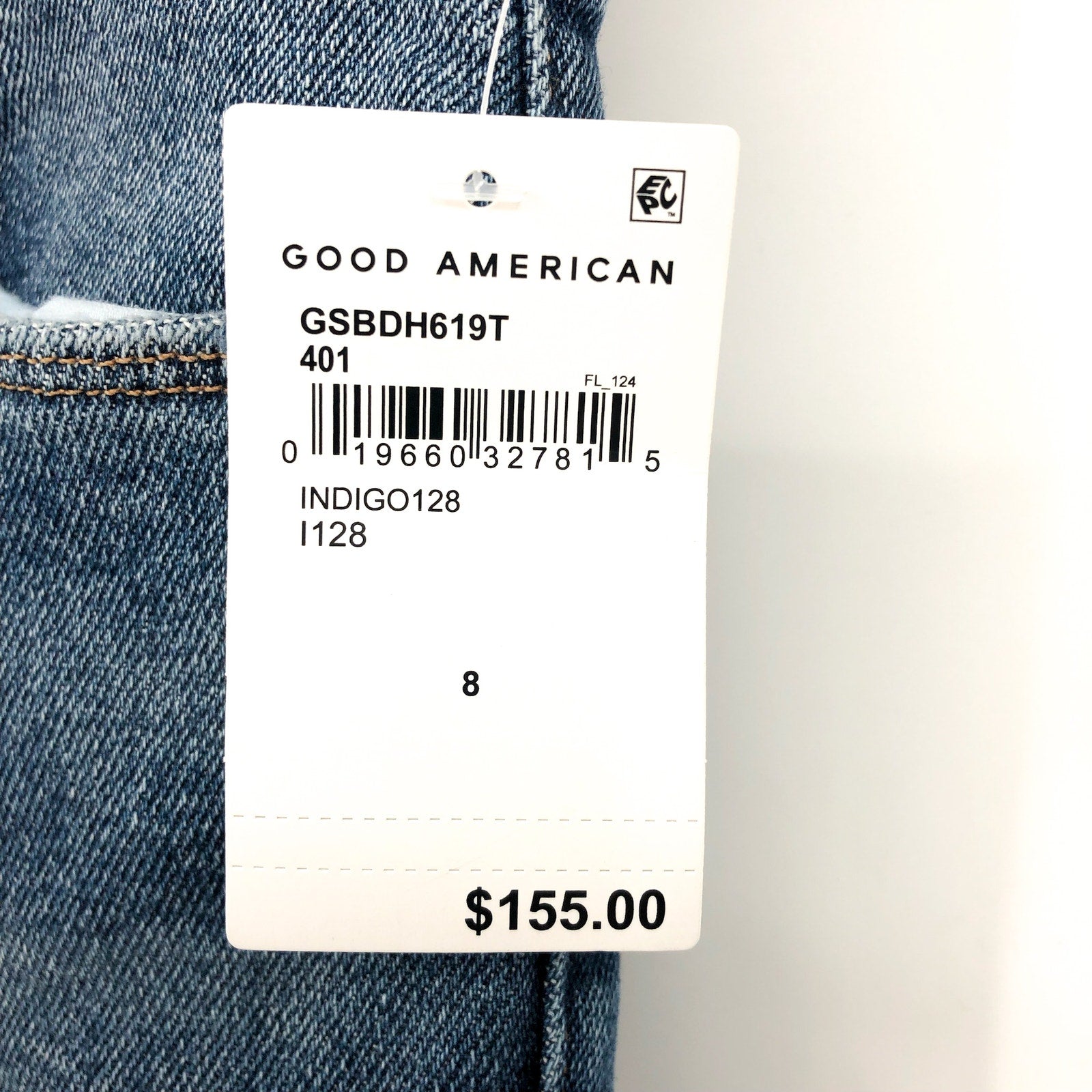 GOOD AMERICAN Good Straight Ripped Ankle Jeans Size 29 US 8 Indigo Blue NWT