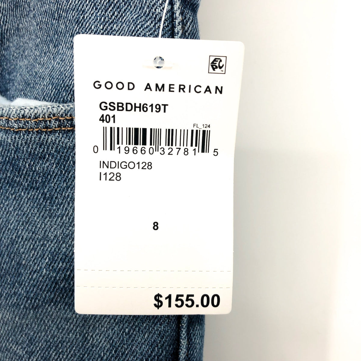 GOOD AMERICAN Good Straight Ripped Ankle Jeans Size 29 US 8 Indigo Blue NWT