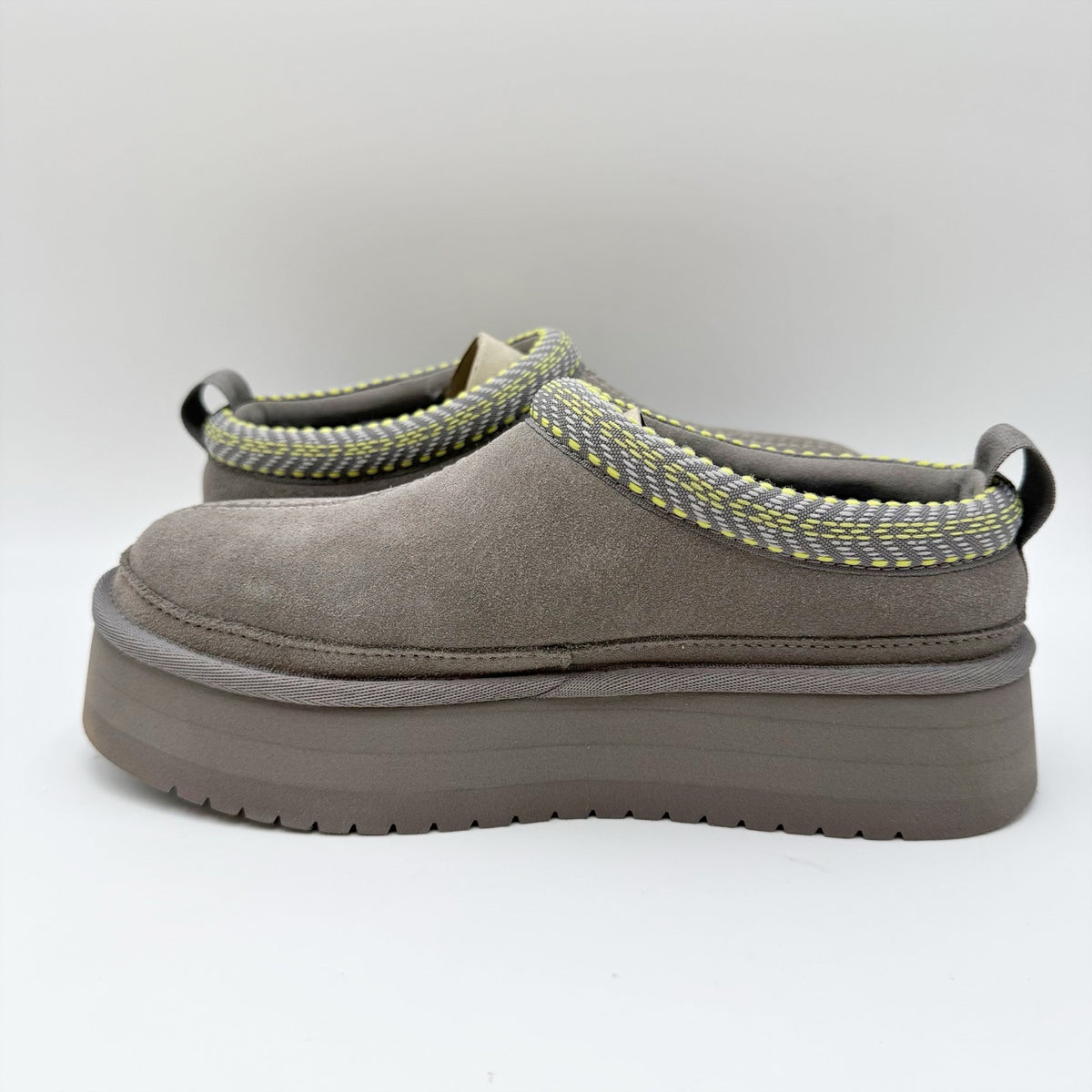 Koolaburra UGG Womens Burree Platform Slippers Size 6 Grey Cloud Suede NWOB