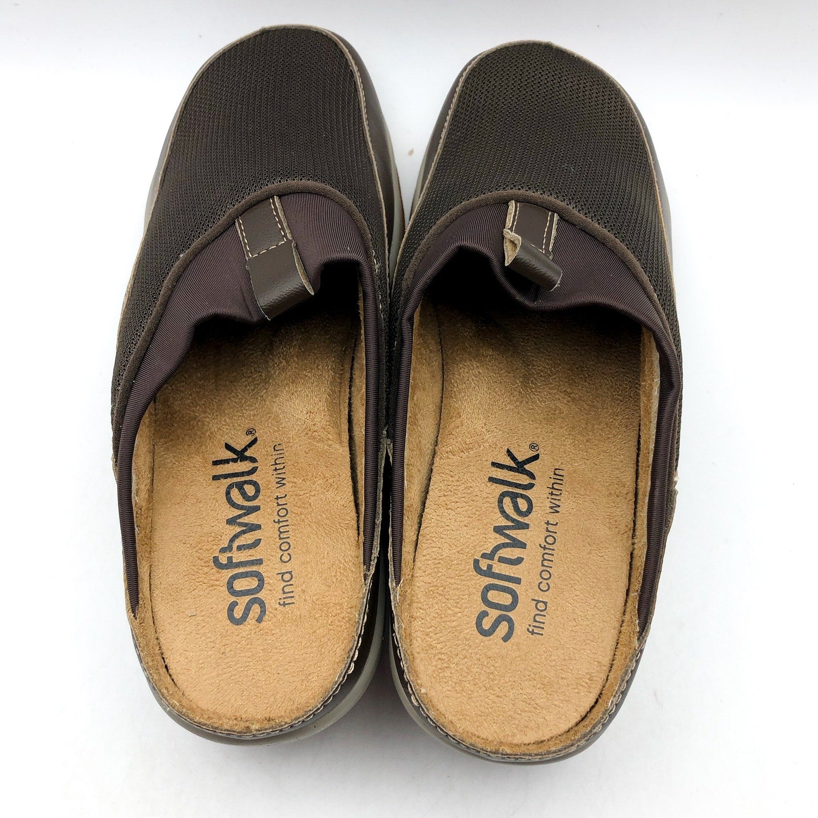 Softwalk Womens Aberdeen Mule Clogs SIZE 7 M EU 37 Dark Brown Leather NIB
