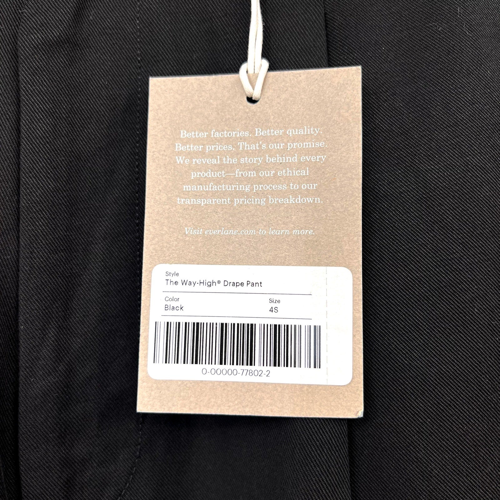 Everlane Womens The Way-High Drape Pants Sz 4 30" Inseam Pleated Black NWT