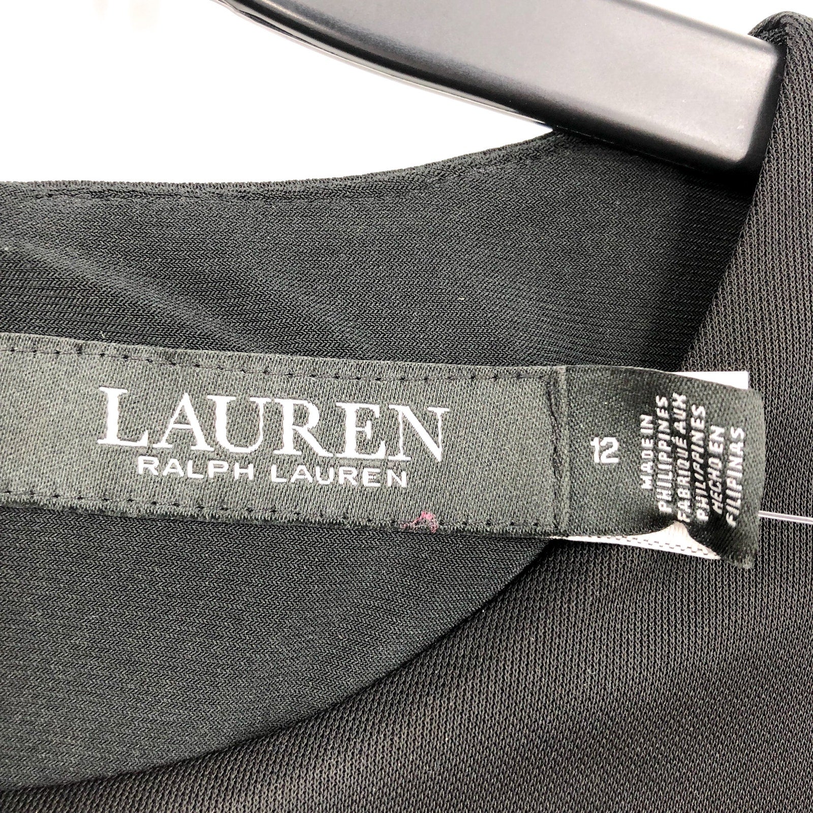 LAUREN RALPH LAUREN Women's Pleated Jersey Cocktail Dress Size 12 Black NWT