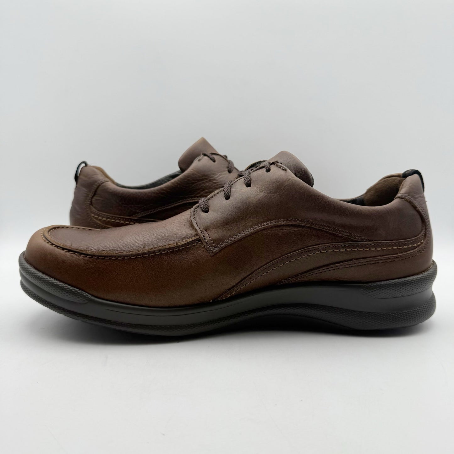 SAS Mens Move on Lace up Sneakers US 11.5 Wide Brown Leather Comfort NIB