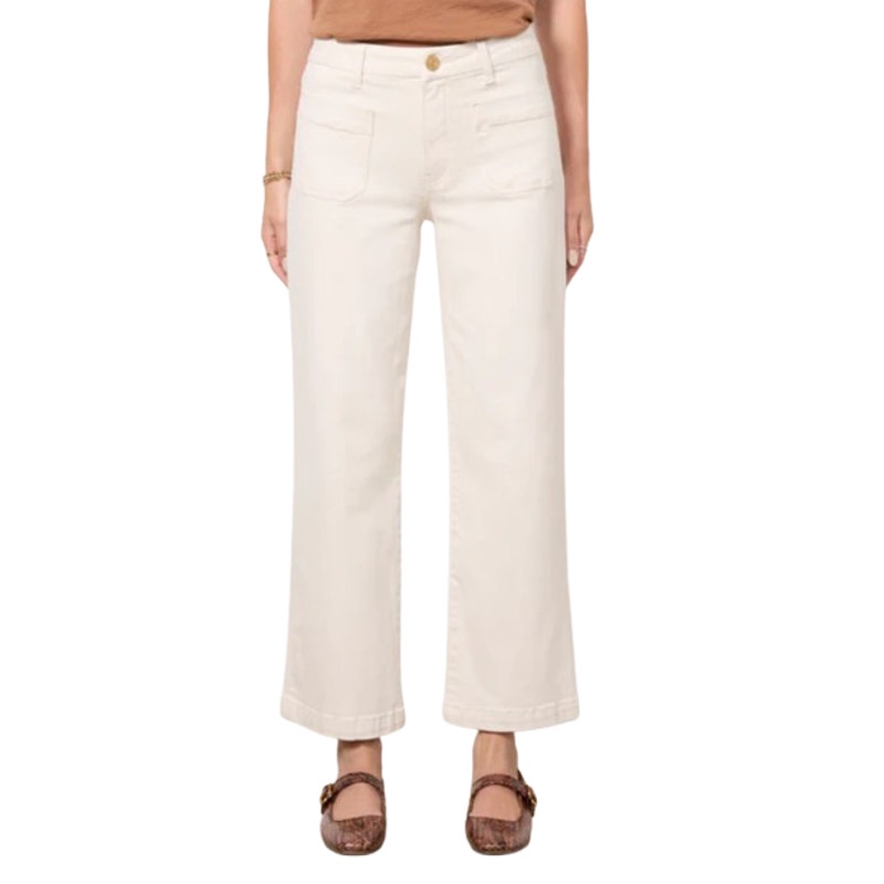KUT FROM THE KLOTH Womens Charlotte Wide Leg Jeans Size 18 Cream Ecru NWT
