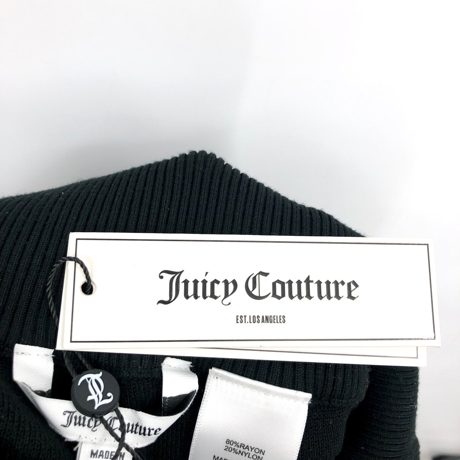 JUICY COUTURE Women's Low Rise Knit Flare Sweater PantLarge Black NWT