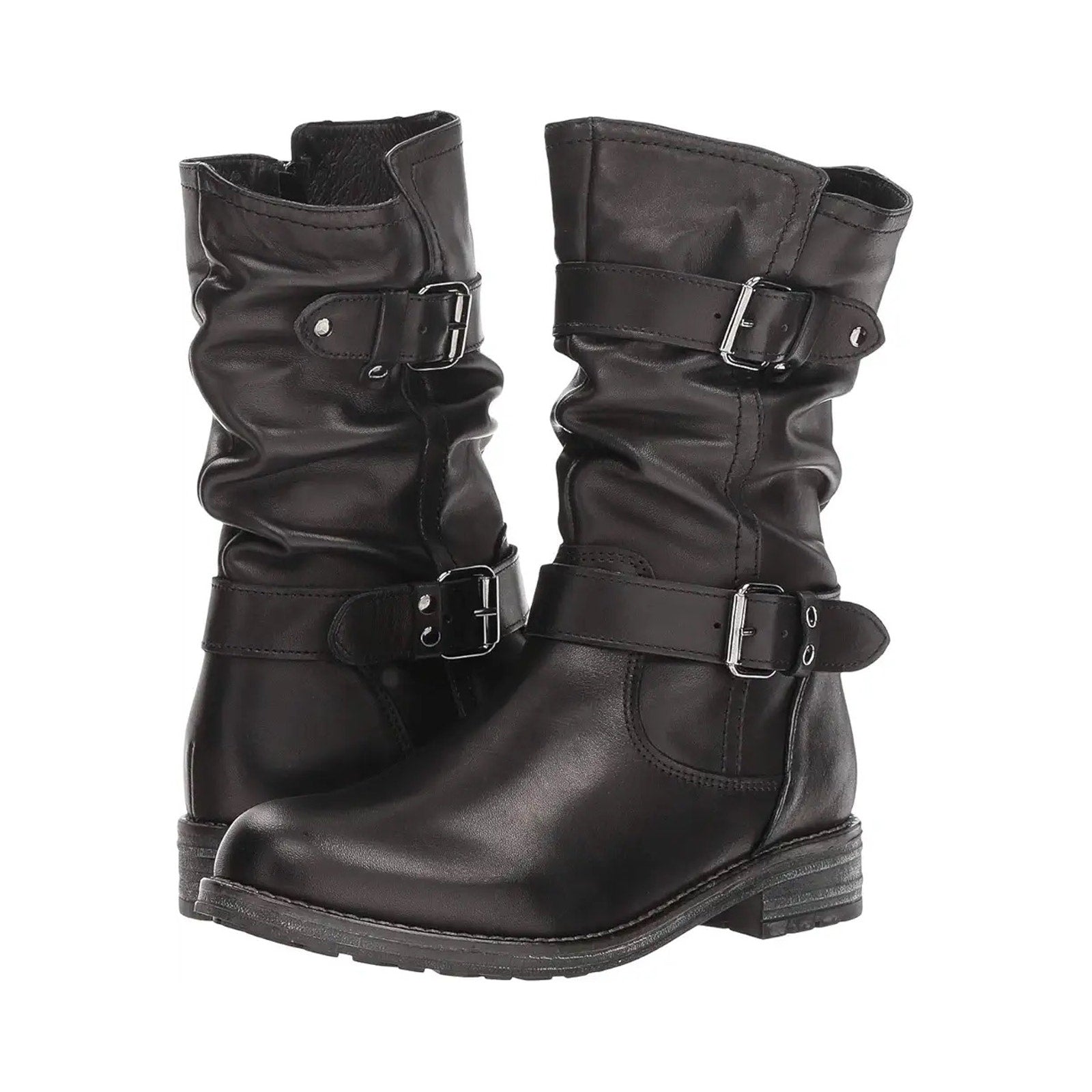 Eric Michael Womens Noelle Motorcycle Boots EU 42 US 11.5-12 Black Leather NWOB