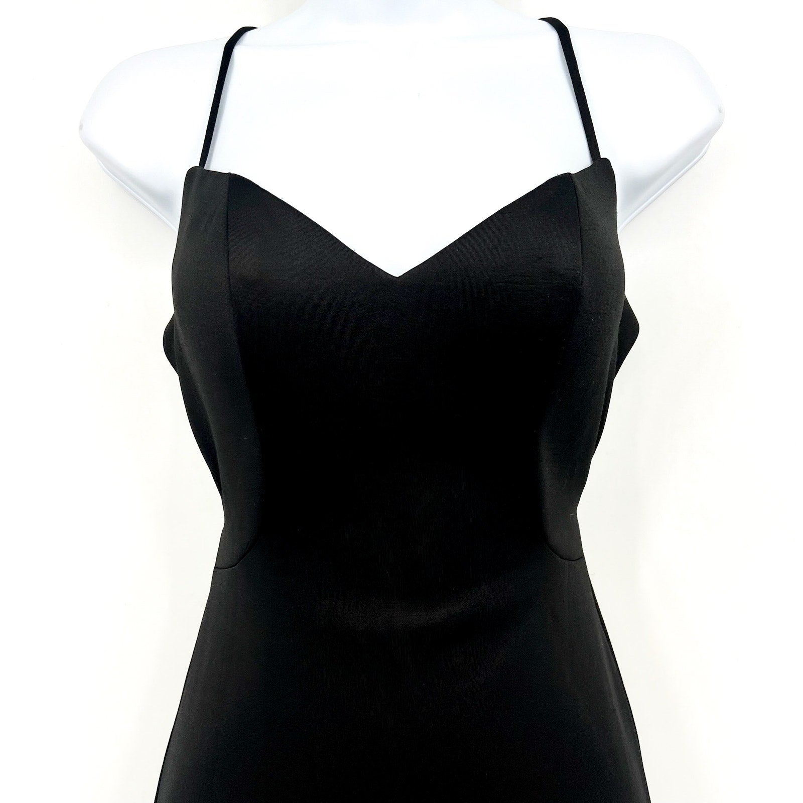 LA FEMME Women's 27657 Jersey Column Prom Dress Size 00 Black EUC