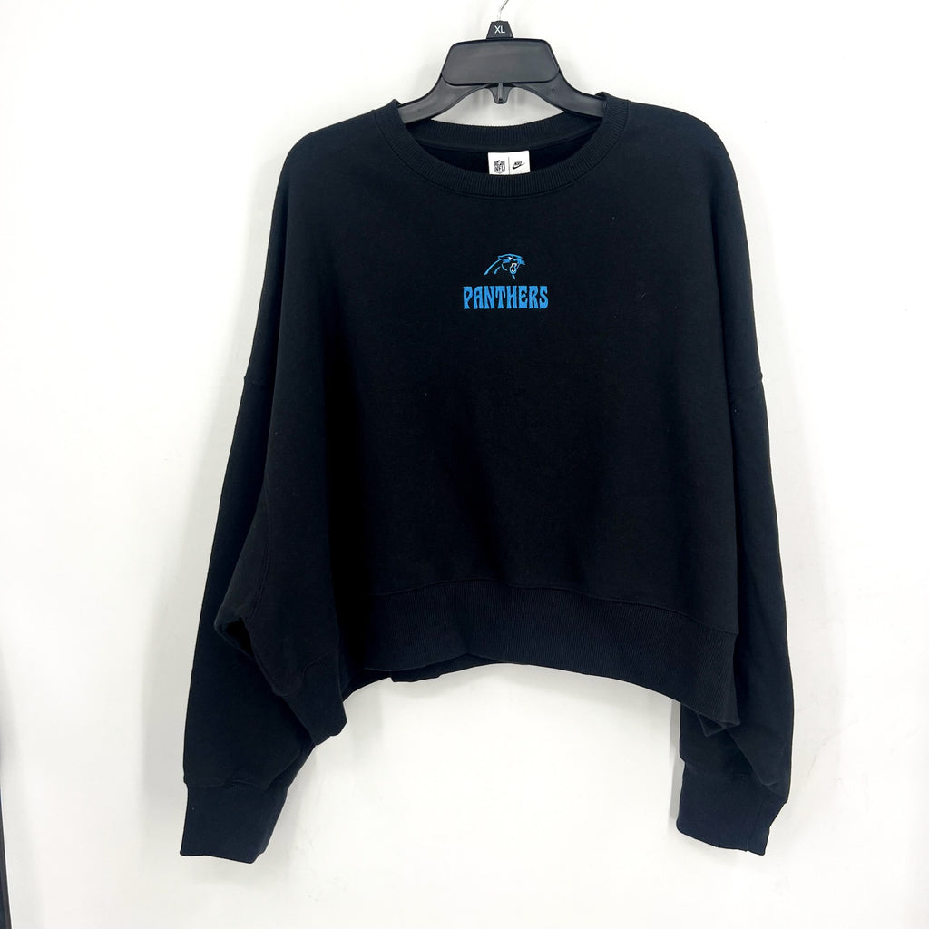 Nike Womens Carolina Panthers Oversized Rewind Sweatshirt Large Black NWT
