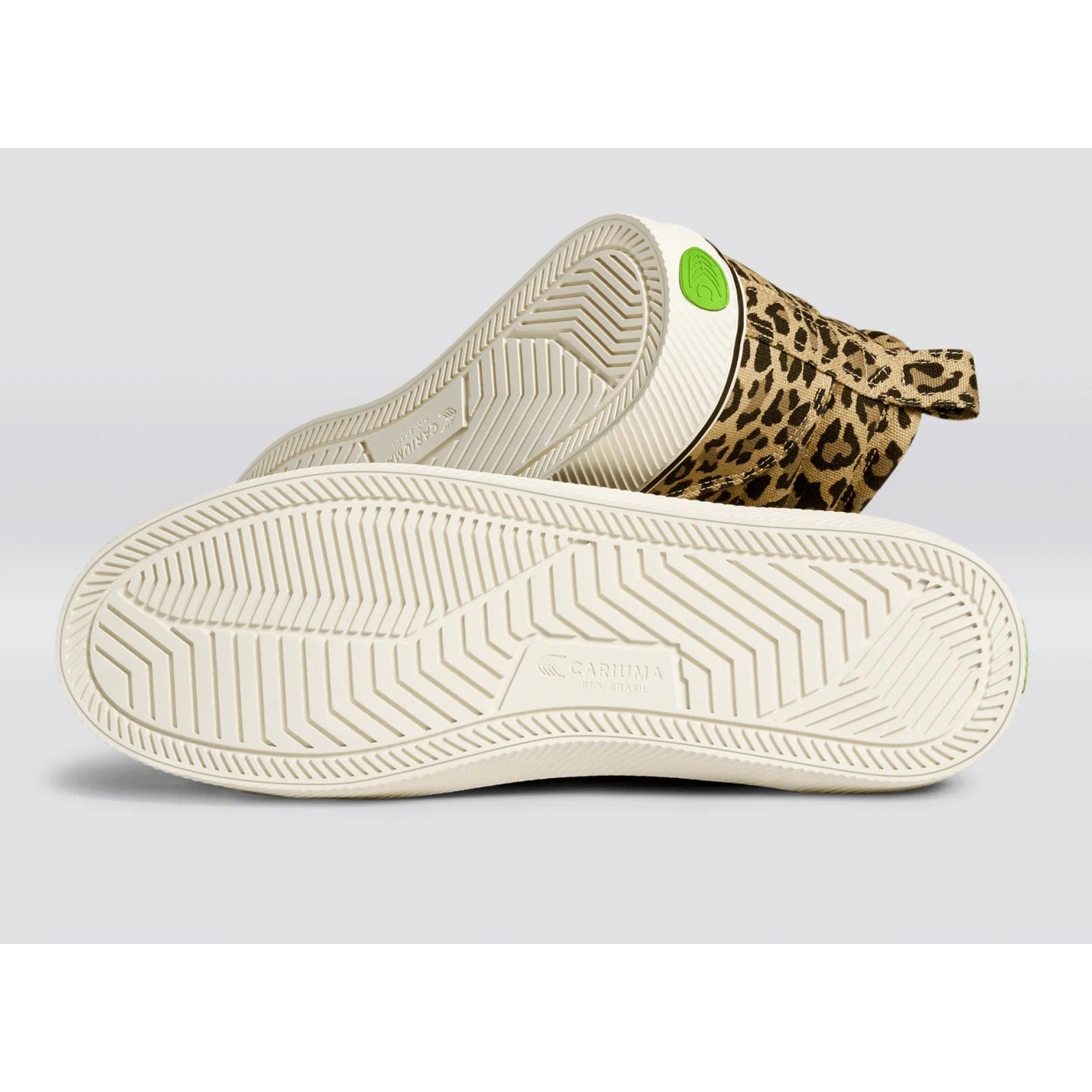 Cariuma Women's OCA High Stripe Sneaker Size 8.5 Tan Brown Leopard Canvas NIB