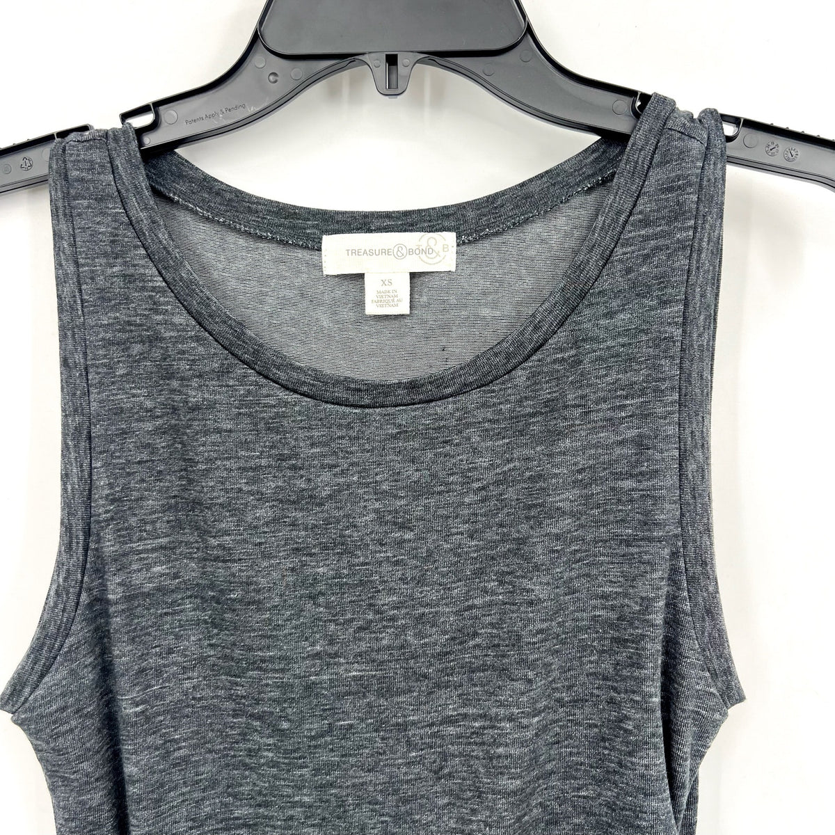 TREASURE & BOND Sleeveless Jersey Tank Dress XS Charcoal Gray Ruched NWOT
