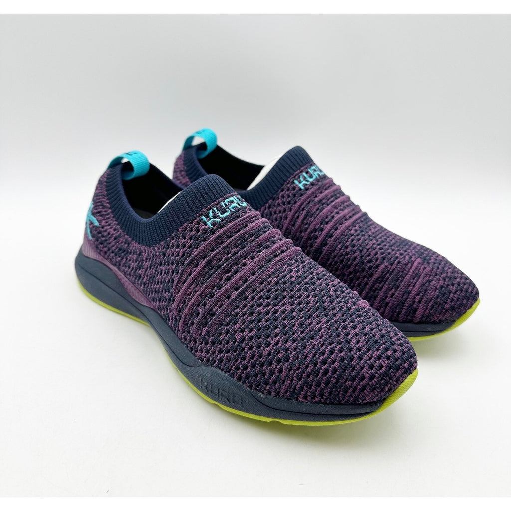 Kuru Womens Stride Slip On Sneakers Size 5 WIDE EU 35 Purple Blue Knit NWOB