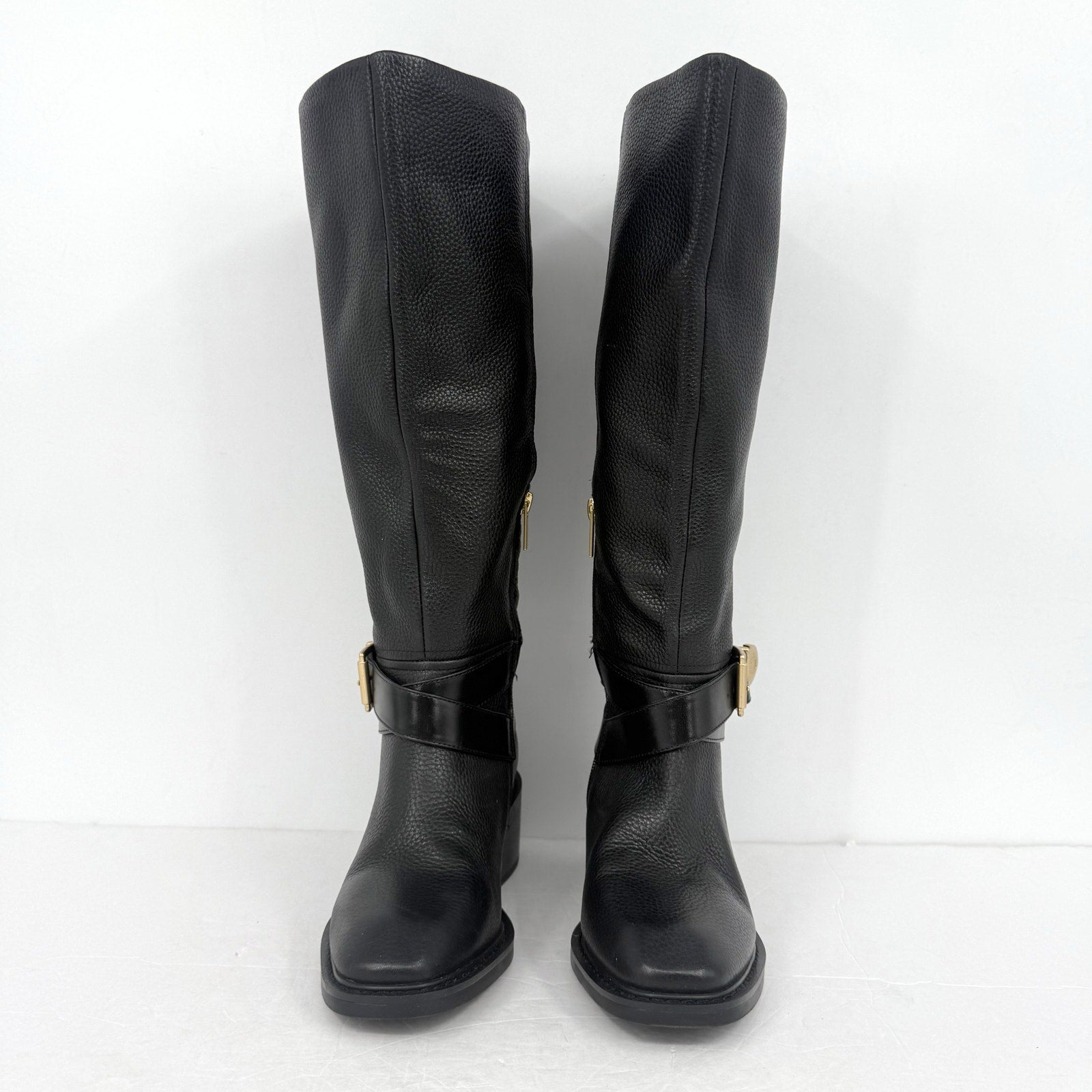 Vince Camuto Womens Gini Knee High Boot US 6.5 Wide XW CALF Black Leather NWOB