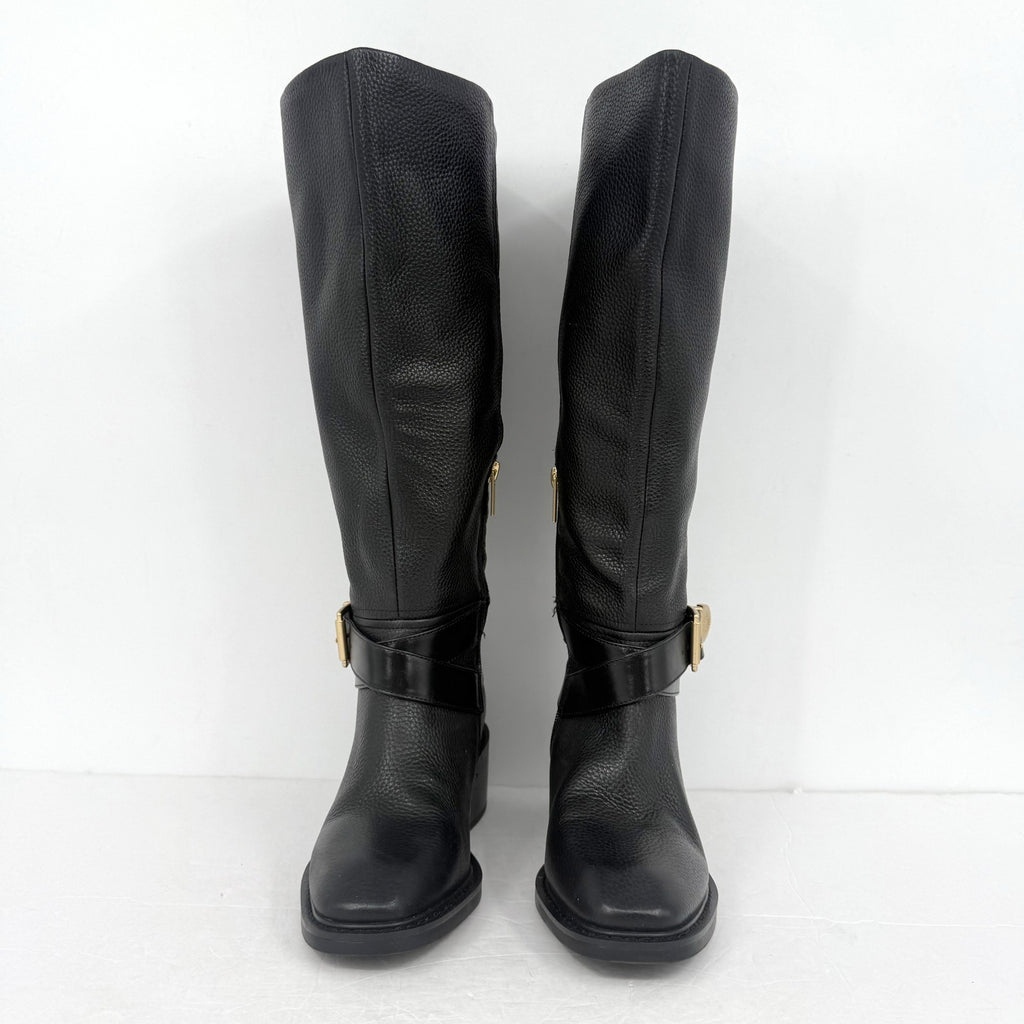 Vince Camuto Womens Gini Knee High Boot US 6.5 Wide XW CALF Black Leather NWOB