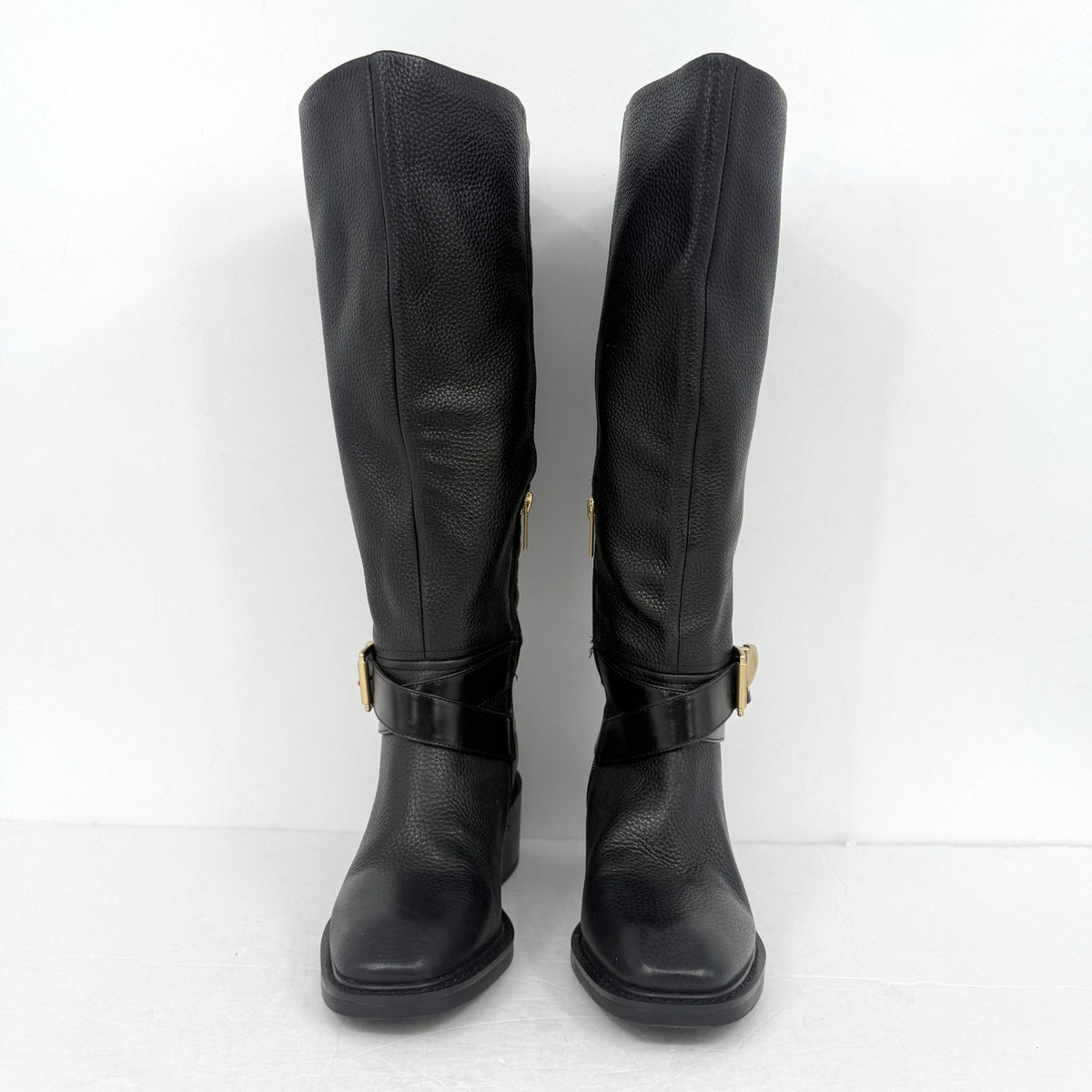 Vince Camuto Womens Gini Knee High Boot US 6.5 Wide XW CALF Black Leather NWOB