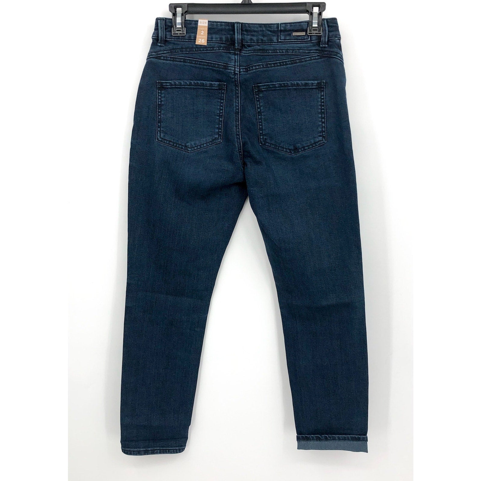 PRANA Women's Buxton Jeans Size 2 26x27 Deep Blue Stretch Mid-Rise Boyfriend NWT