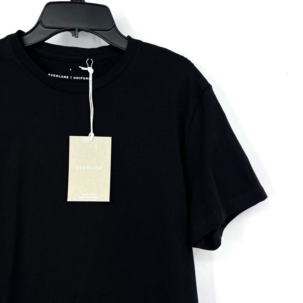 EVERLANE Men's Uniform The Organic Cotton Crew Small Black Short Sleeve NWT