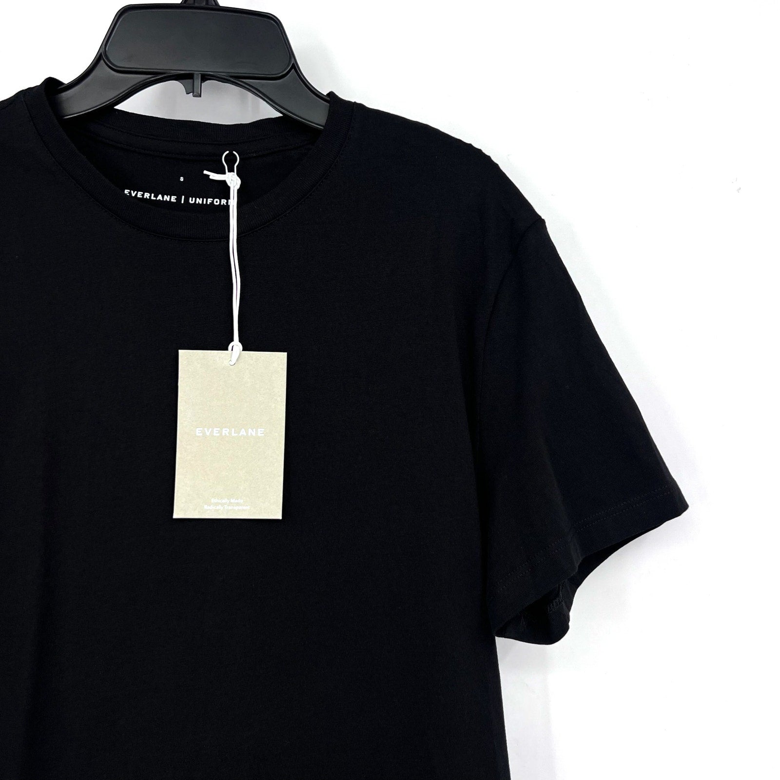 EVERLANE Men's Uniform The Organic Cotton Crew Small Black Short Sleeve NWT