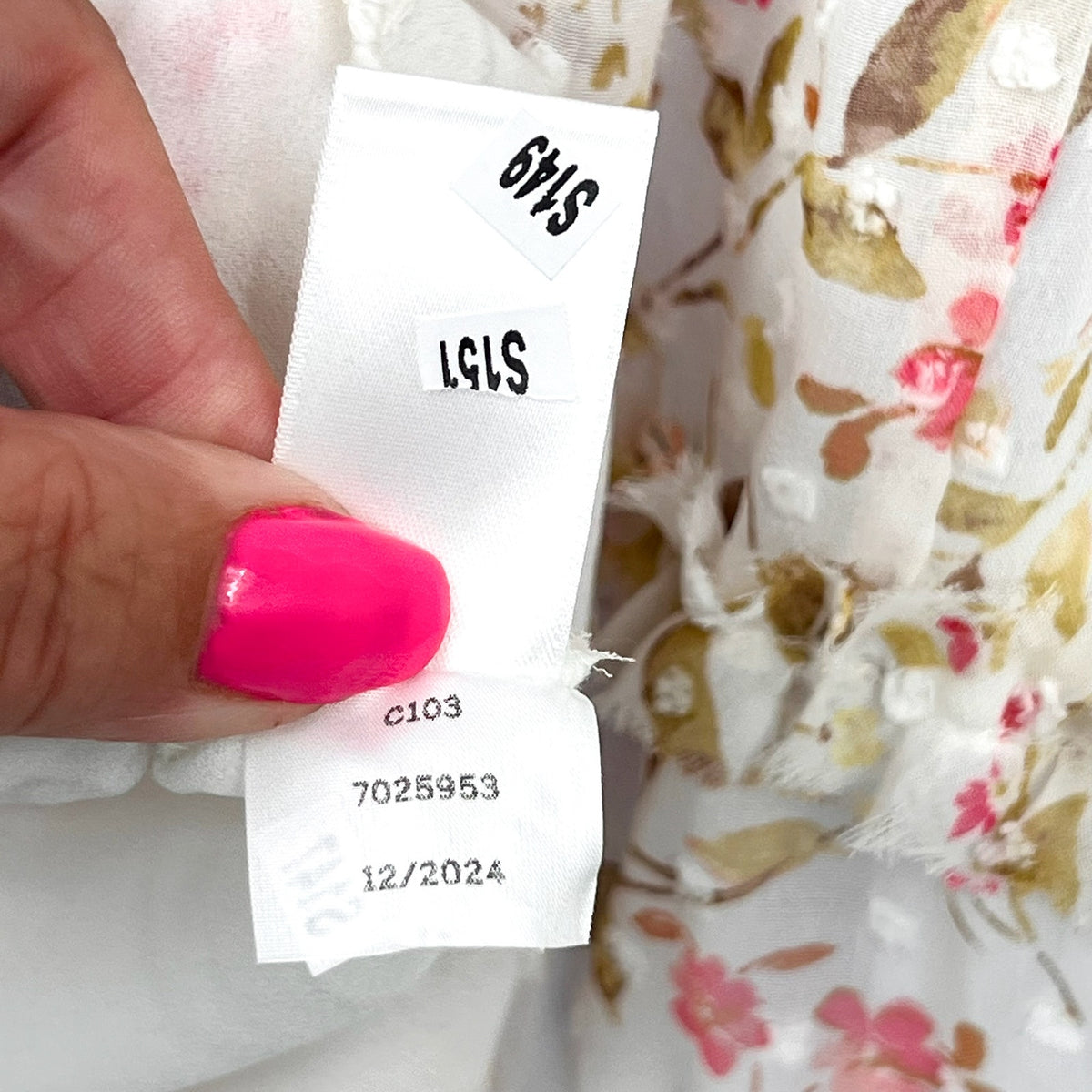 CECE Women's Short Ruffle Front Dress XS White Pink Peony Floral Print NWT
