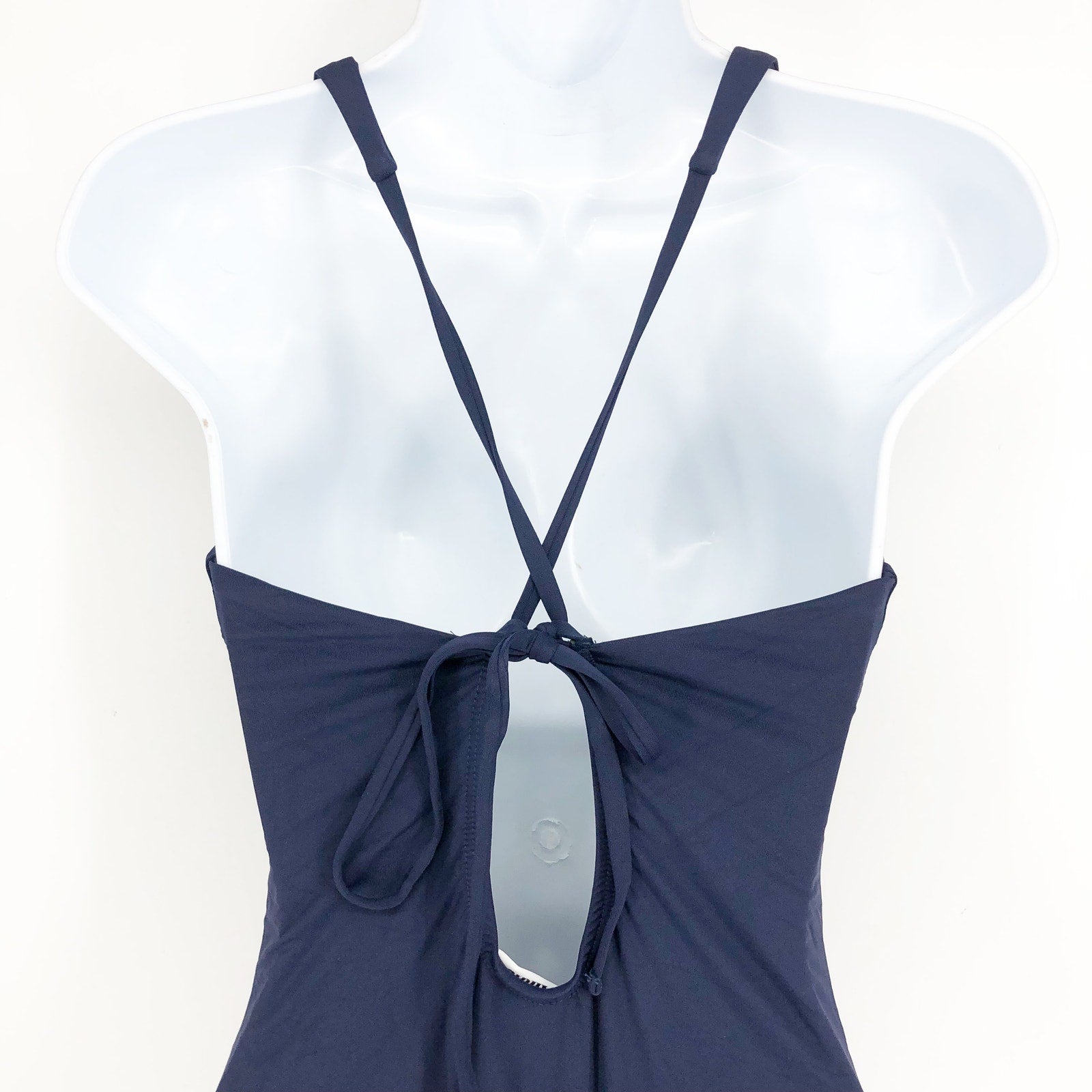 ANDIE SWIM Bali One Piece Swimsuit Medium Tall 8-10 Navy Blue Deep Plunge NWT