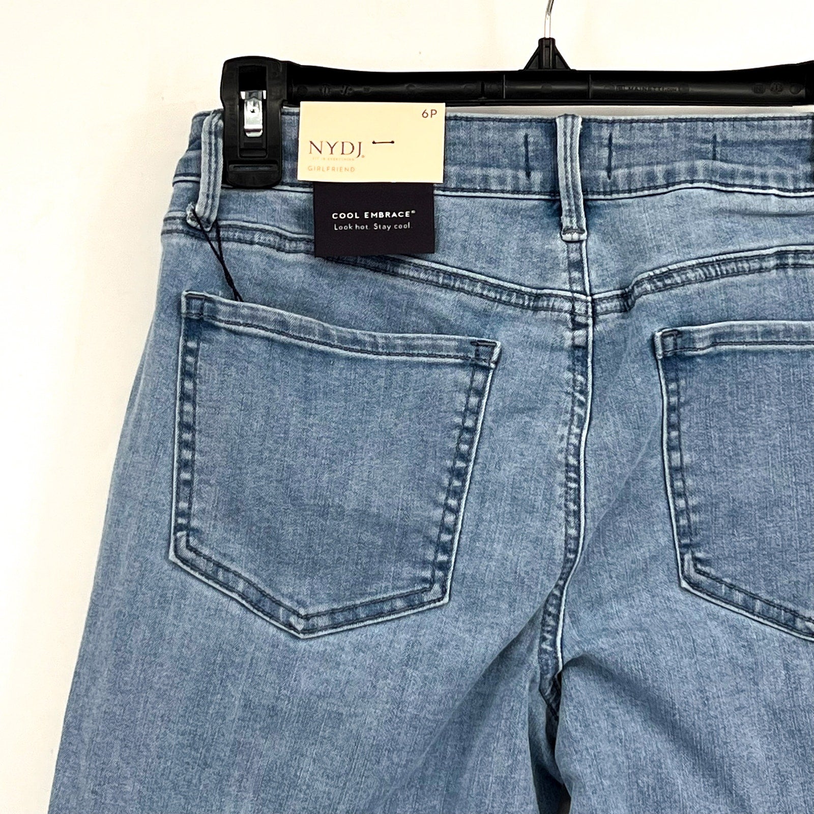 NYDJ Womens Margot Girlfriend Jeans Size 6 PETITE Kingston Blue NWT