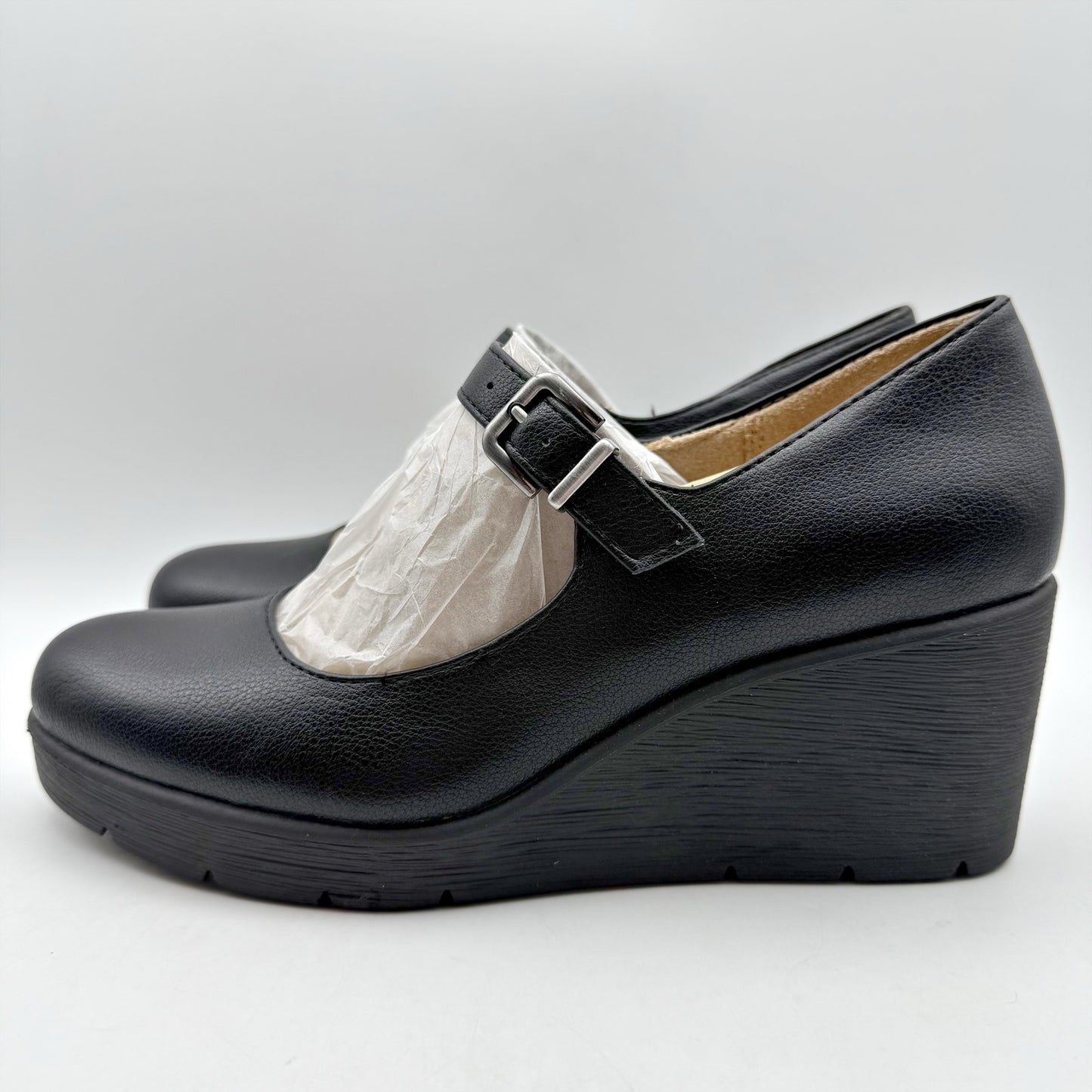 NATURALIZER Womens Adore Mary Jane Wedge Heels US 12 M EU 43 Black NWOB