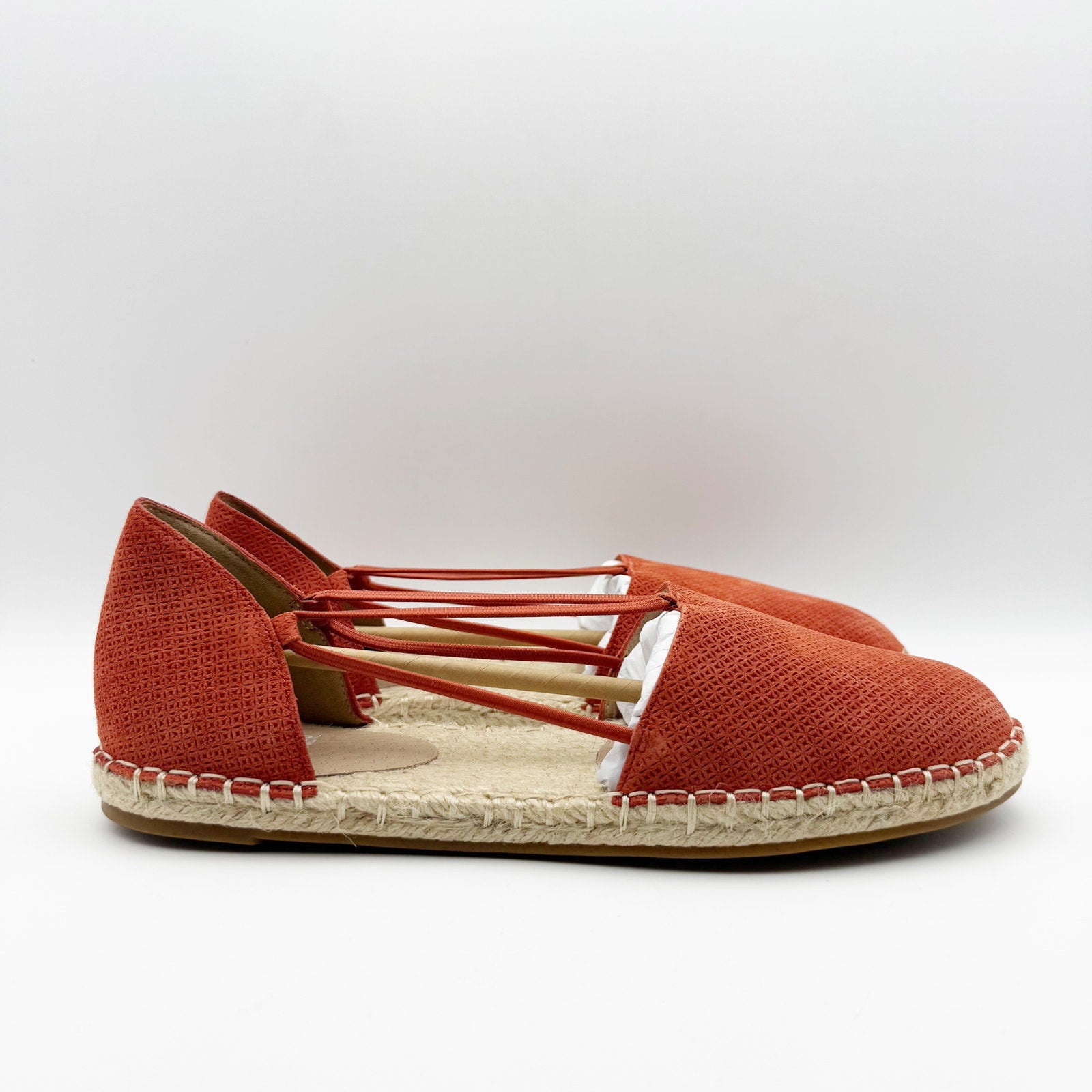 Eileen Fisher Womens Lee Espadrille Flats Size US 8.5 Red Full Grain Leather