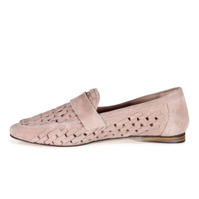 Diba True Womens Age Less Flat Loafers US 7 EU 38 Pink Suede Woven NWOB