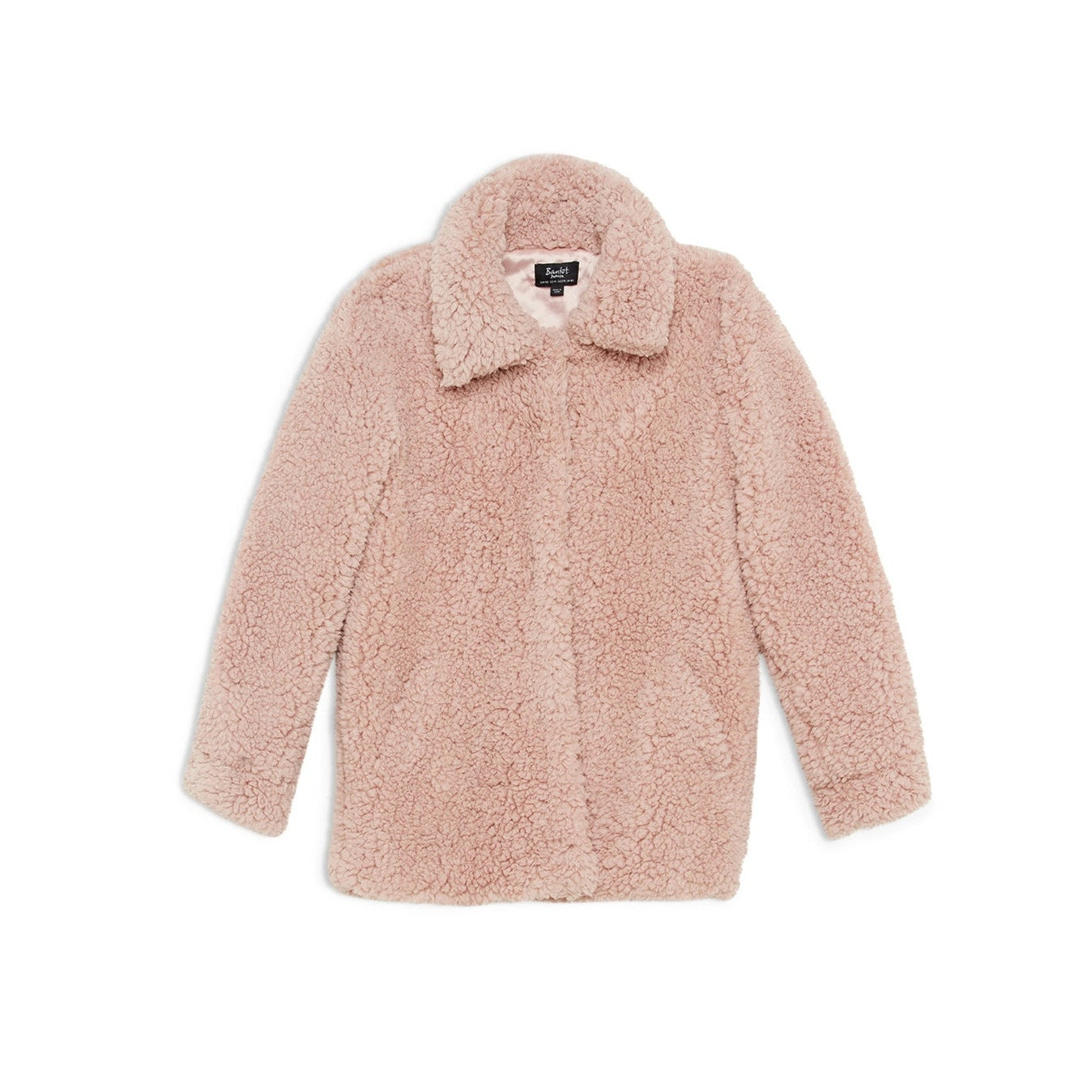 BARDOT JUNIOR Girl's Milly Soft Teddy Jacket XL US 14 Pink Musk Faux Fur NWT