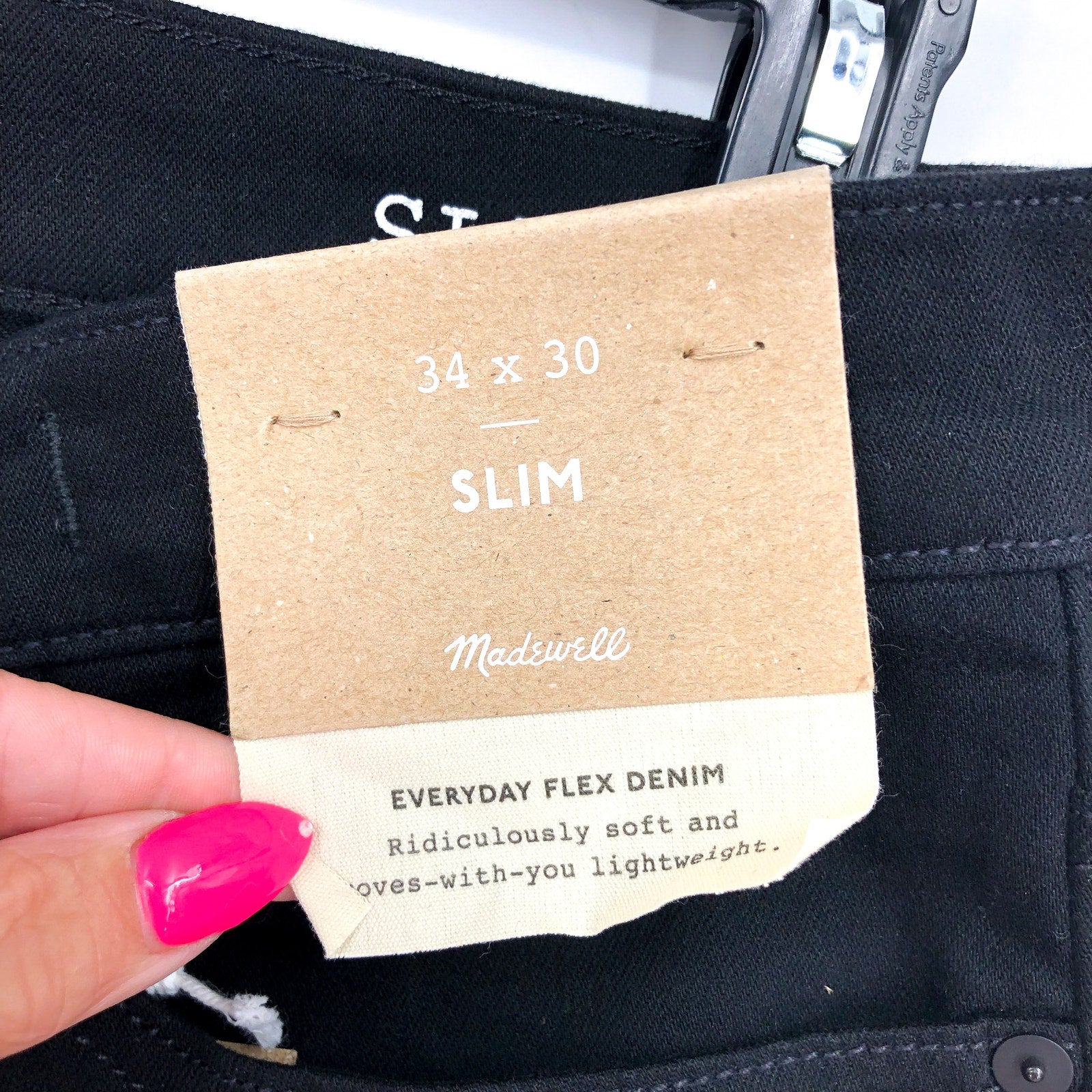 MADEWELL Men's Slim Jeans 34x30 Black Bainhart Wash ND479 COOLMAX® Denim NWT