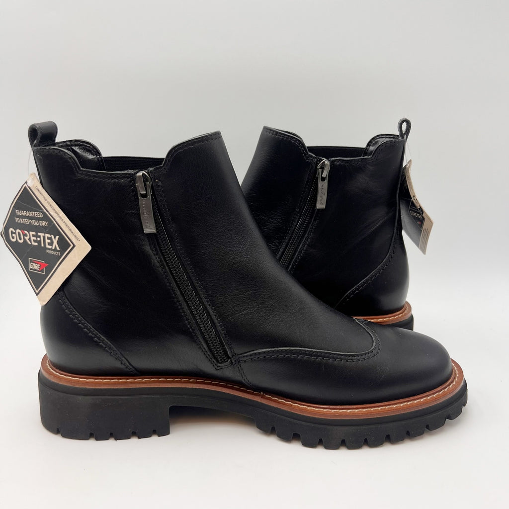 Paul Green Womens Watson Chelsea Ankle Boot US 8.5 Black Leather Waterproof NWT
