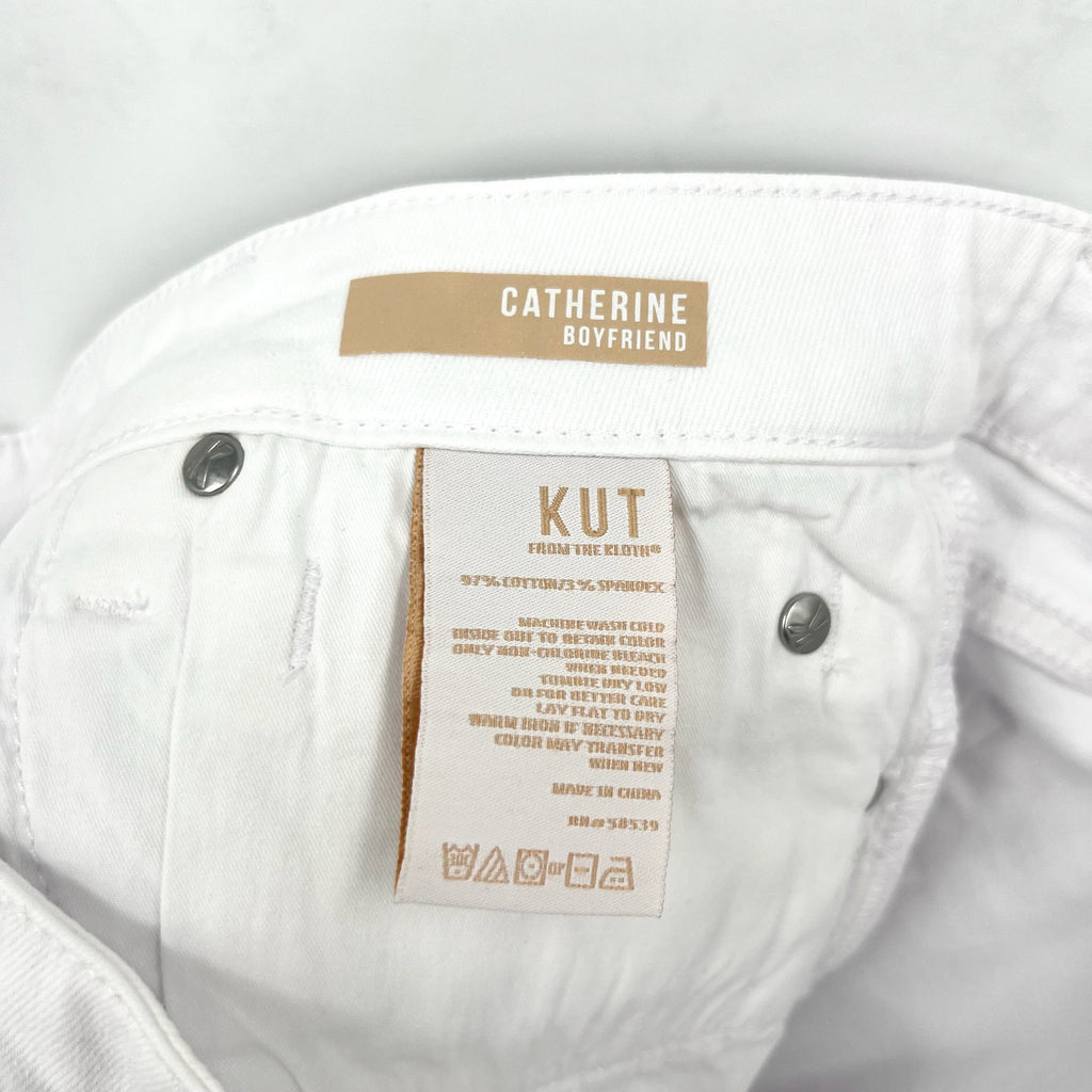 KUT FROM THE KLOTH Womens Catherine Boyfriend Jeans Size 10 Optic White NWT
