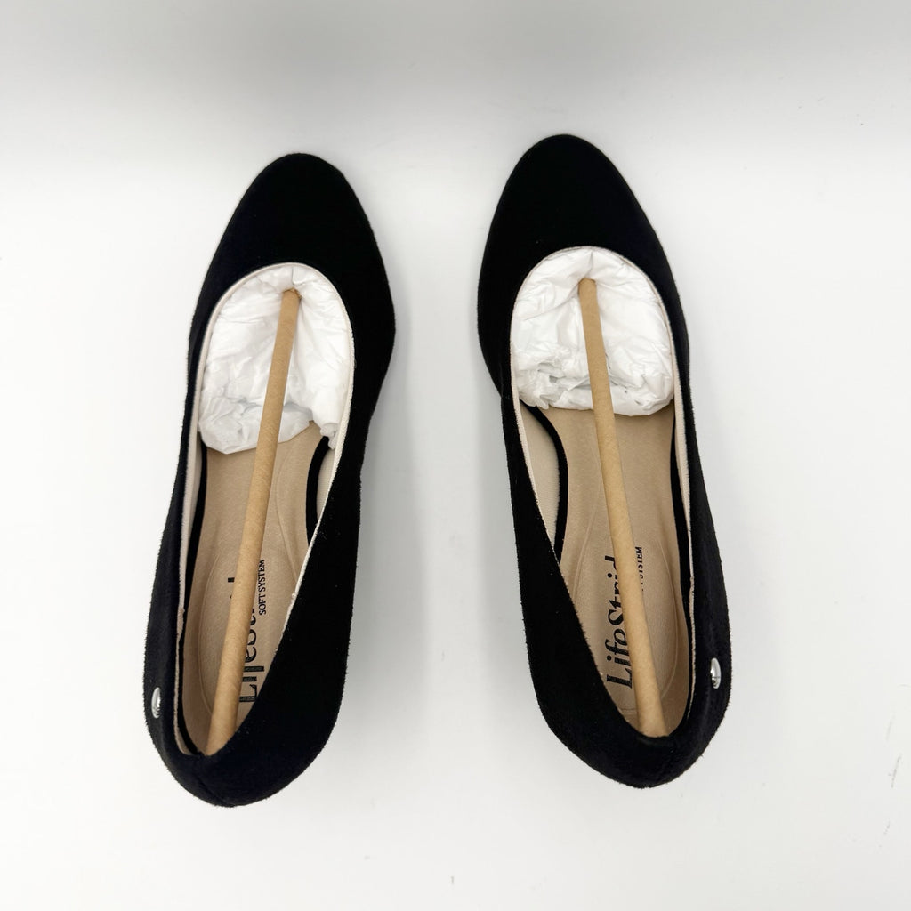 LifeStride Womens Parigi Pumps Size 9 Wide EU 40 Black Microfiber Heels NIB