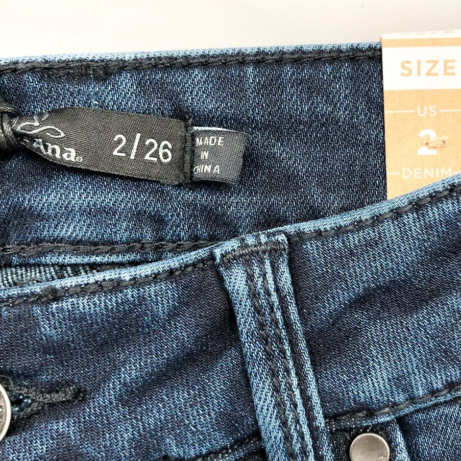 PRANA Women's Buxton Jeans Size 2 26x27 Deep Blue Stretch Mid-Rise Boyfriend NWT