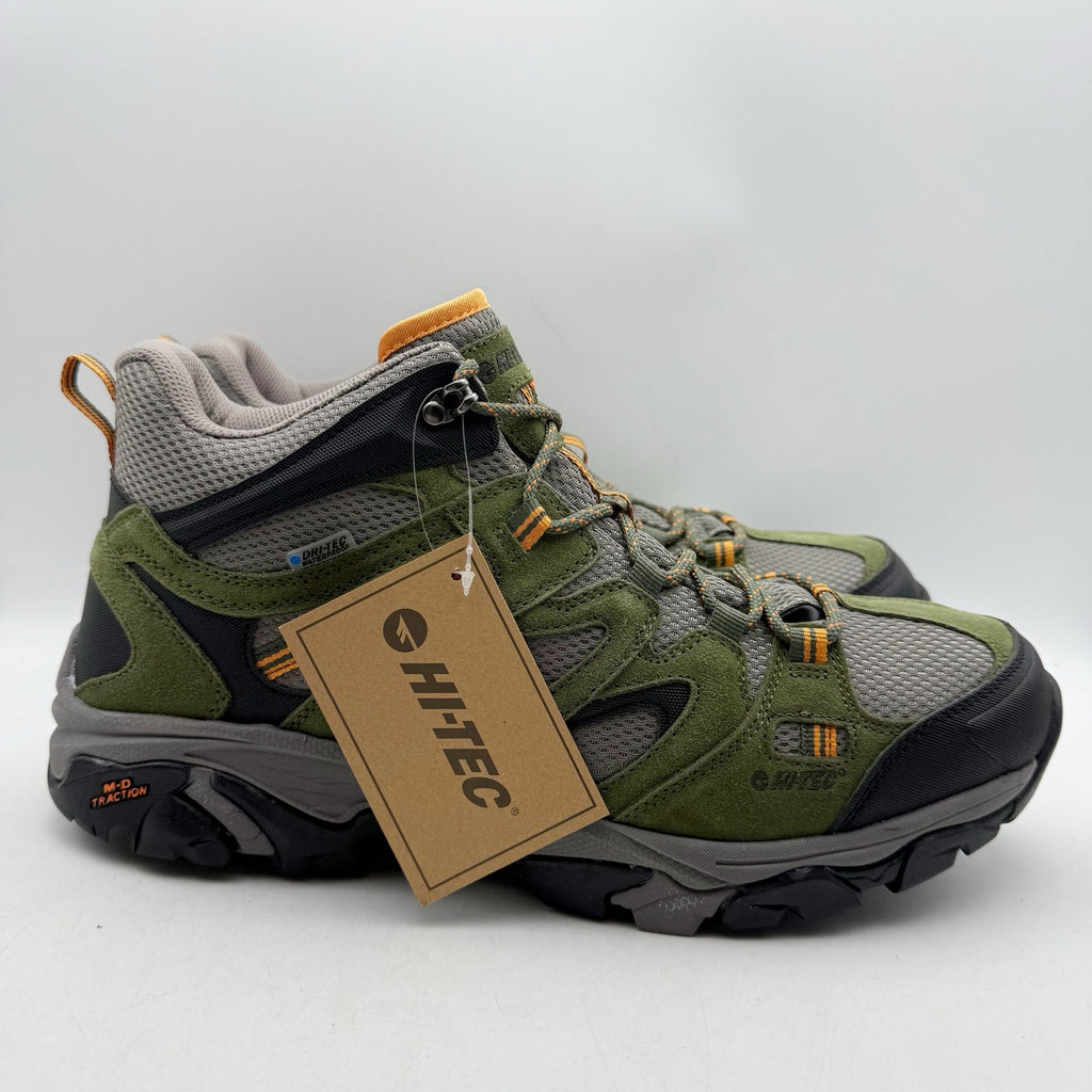 Hi-Tec Mens Ht Ravus Mid Hiking Ankle Boots US 13 EU 46 Green Waterproof NWOB