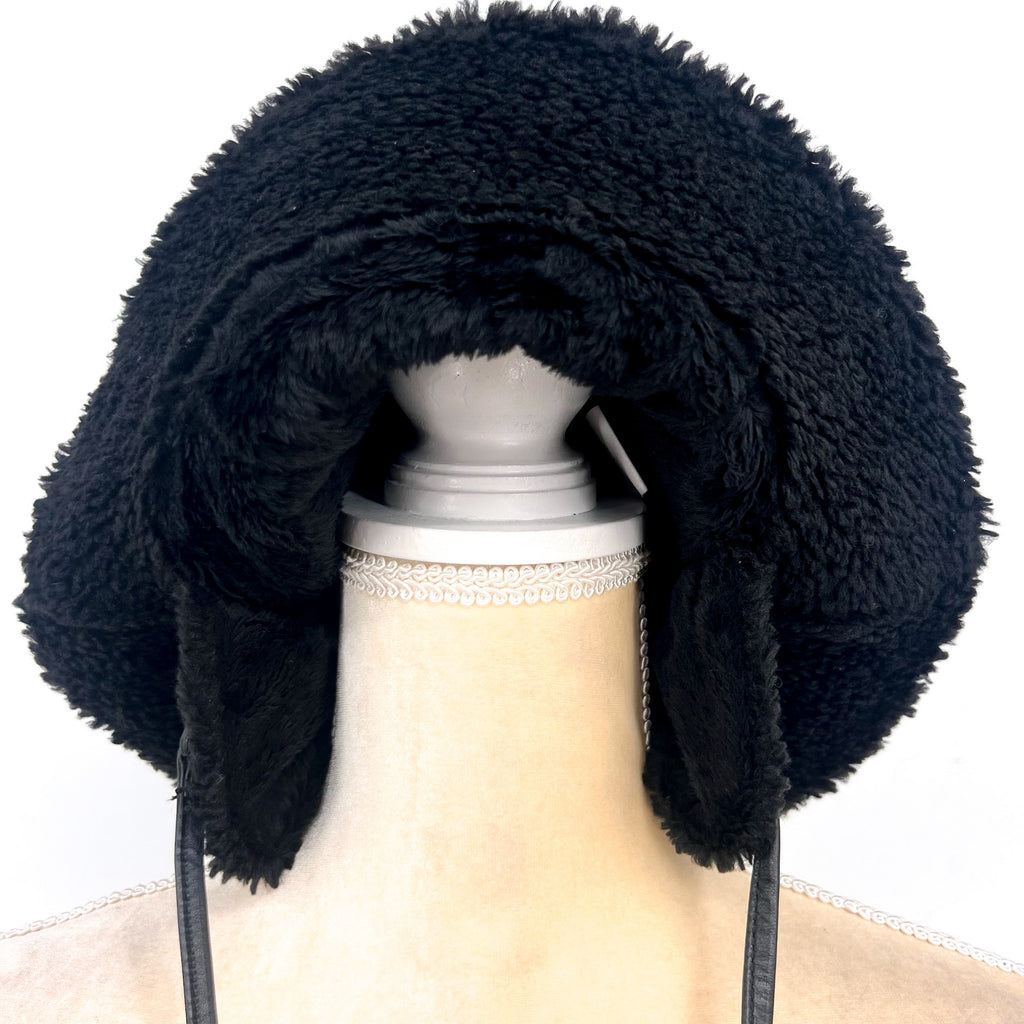 UGG Fluff Microfur Lined Bucket Hat Small Medium Black NWOT