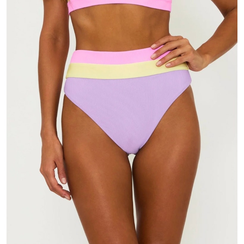 BEACH RIOT Heidi Bikini Bottom Medium Purple Sublime Spring High Waisted NWT