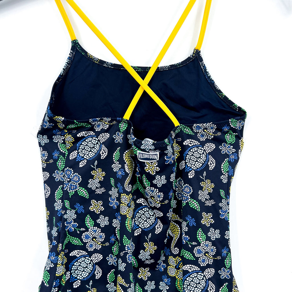 VILEBREQUIN Girls Mosaic Turtle One-Piece Swimsuit 7-8 YEARS 12 ANS Blue NWT