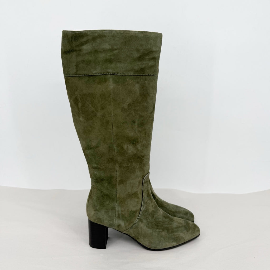 Aerosoles Womens Minerva Knee High Boots US 6 M Green Dark Olive Suede NWOB