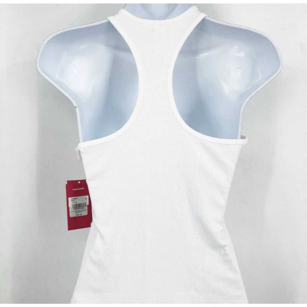 COMMANDO Women's Luxury Rib Racerback Bodysuit Medium White Tank Thong NWT