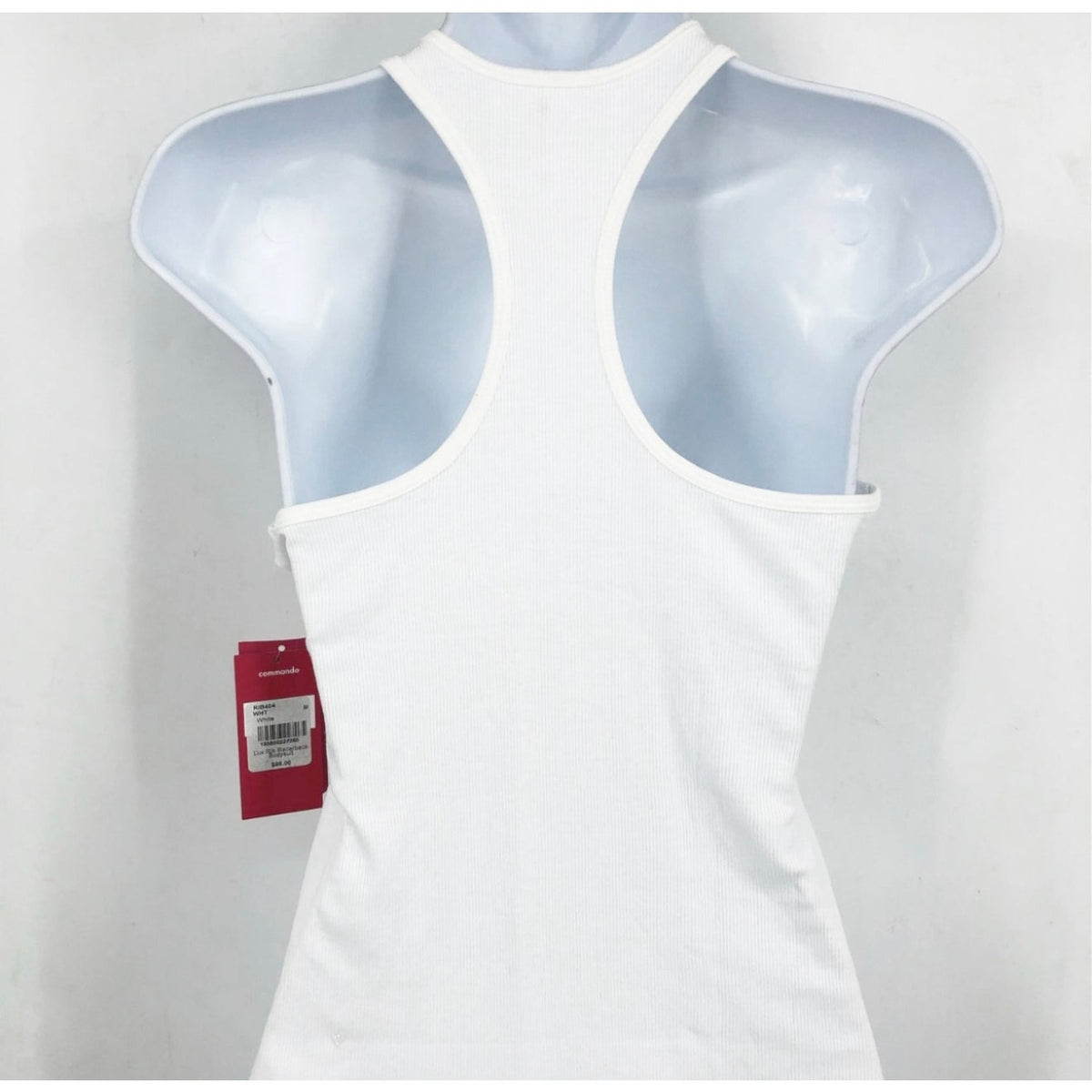 COMMANDO Women's Luxury Rib Racerback Bodysuit Medium White Tank Thong NWT