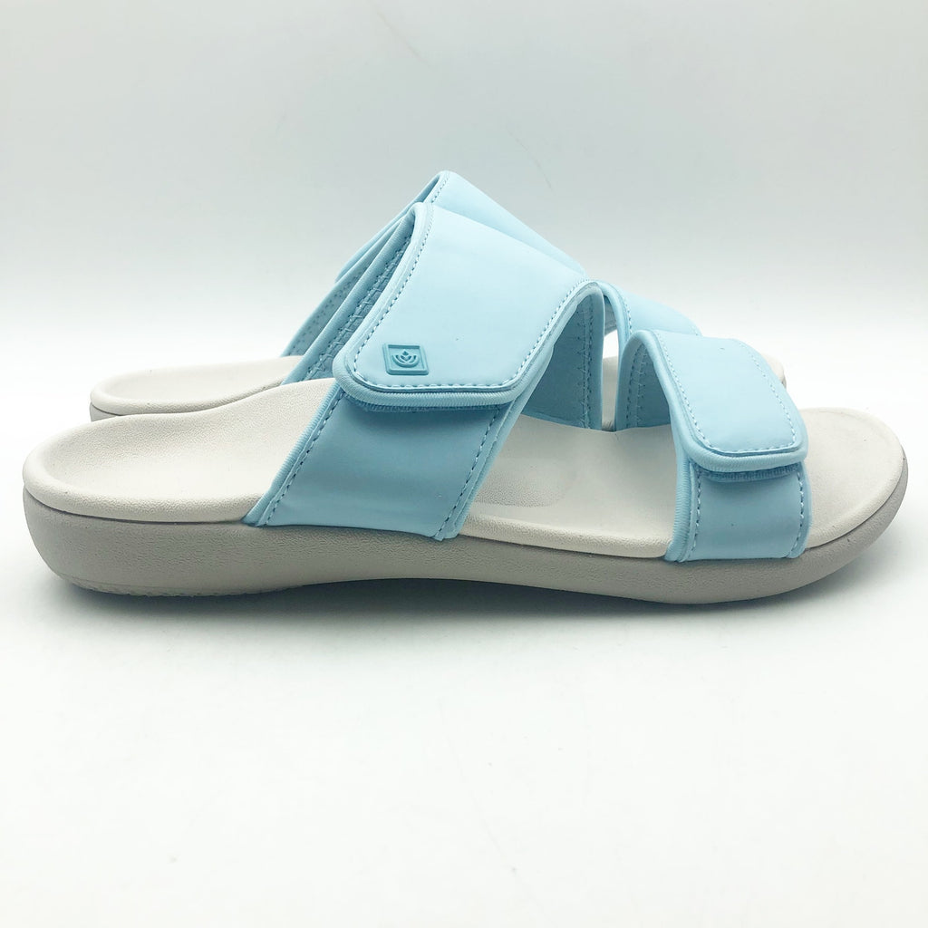 Spenco Womens KHOLO NUEVO Comfort Slide Sandals 8.5 Wide Cool Blue NWT