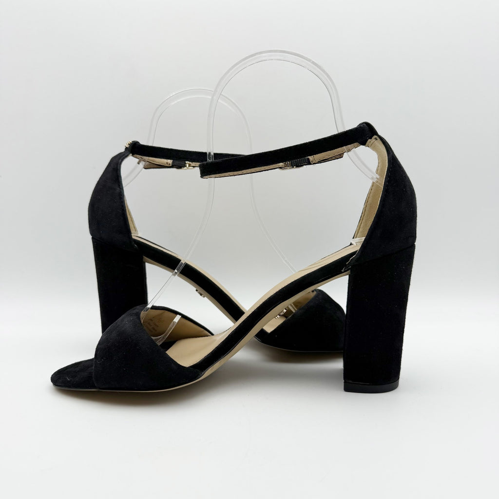 Sam Edelman Womens Robyn Heels Size 10 M Black Suede Leather Ankle Strap NWOB