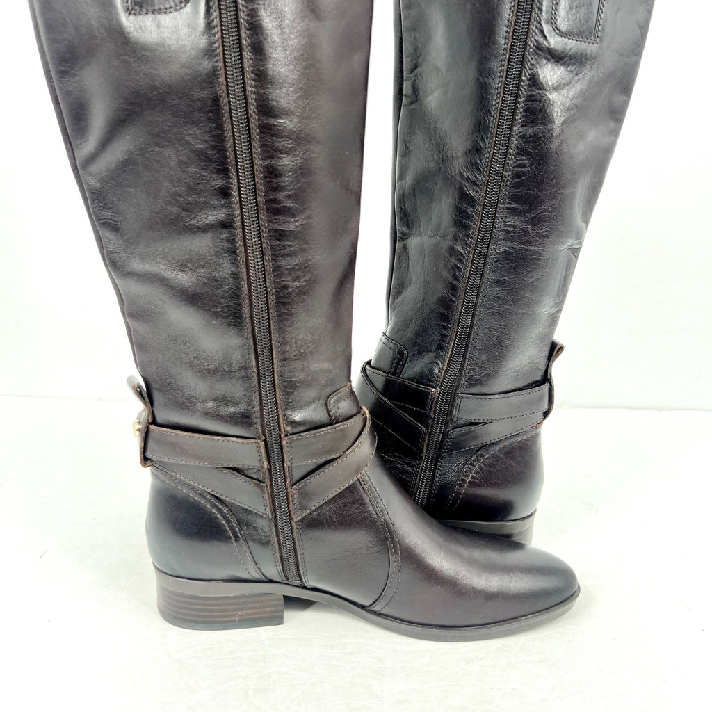 Naturalizer Womens Rena2 Knee High Boots US 8M Dark Brown Leather NWOB