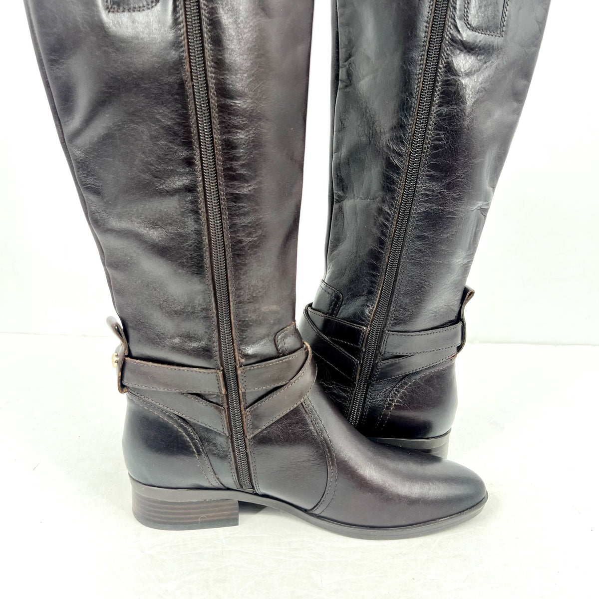 Naturalizer Womens Rena2 Knee High Boots US 8M Dark Brown Leather NWOB
