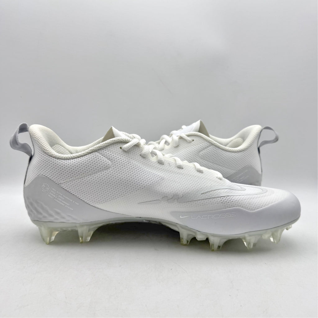 Nike Mens Alpha Huarache 8 Pro LX Lacrosse Cleats US 10 White Athletic NWOB