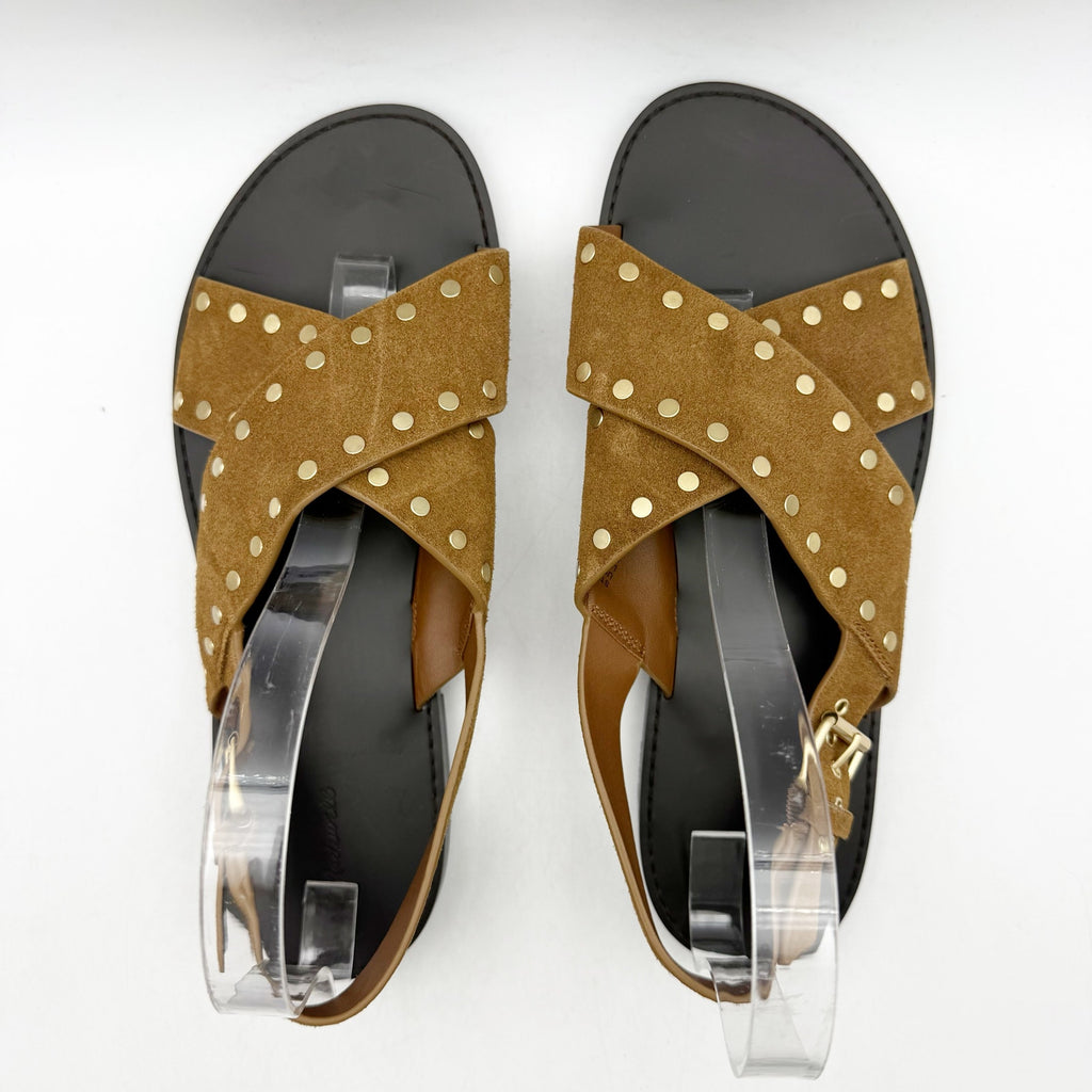 Madewell Womens Tuley Crossband Sandals US 9.5 M EU 39.5 Brown Leather NIB
