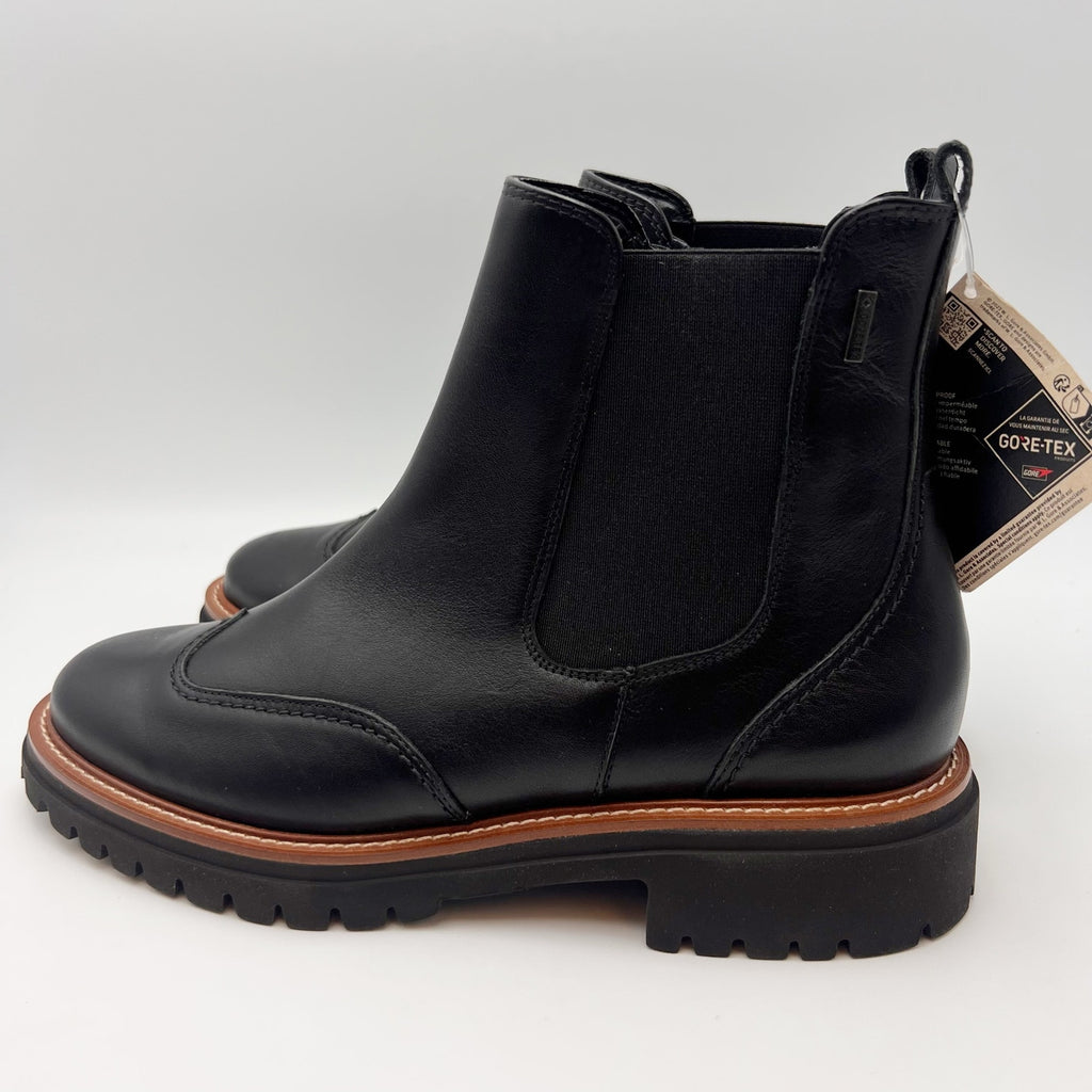 Paul Green Womens Watson Chelsea Ankle Boot US 8.5 Black Leather Waterproof NWT